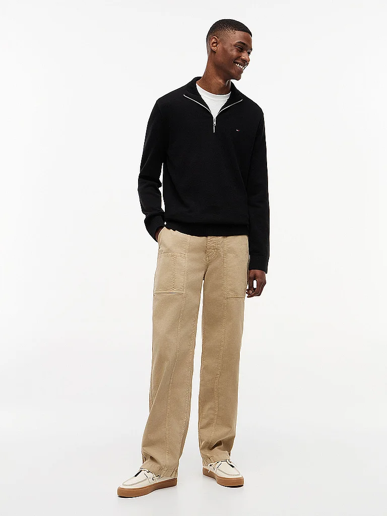 Tommy Jeans Troyer Sweater Schwarz | Xxl